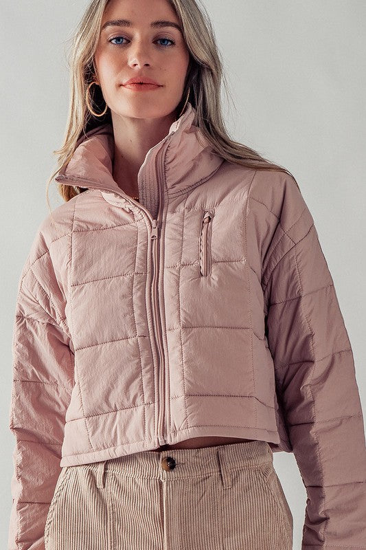 QUILTED WATER RESISTANT PUFFER JACKET