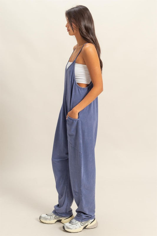 Relaxed Fit Mineral Washed Jumpsuit