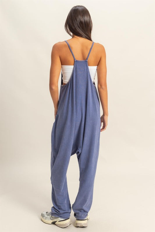 Relaxed Fit Mineral Washed Jumpsuit