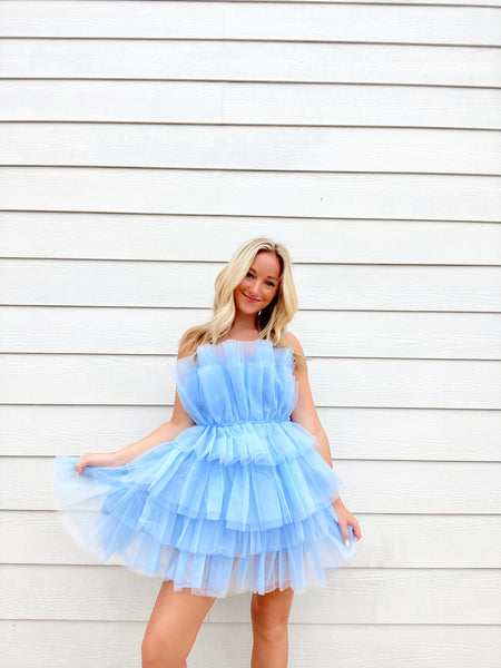 ORGANZA TUBE RUFFLE MINI DRESS