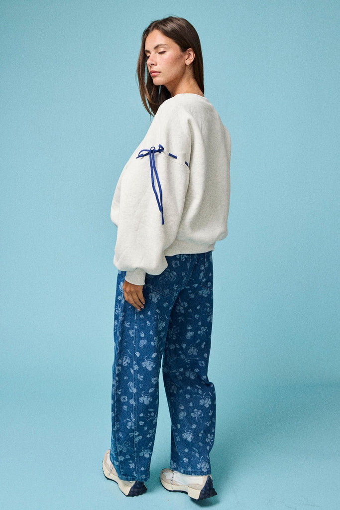 Oversized Tie-detail Sweatshirt