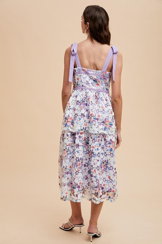 Crochet Lace Floral Maxi Dress