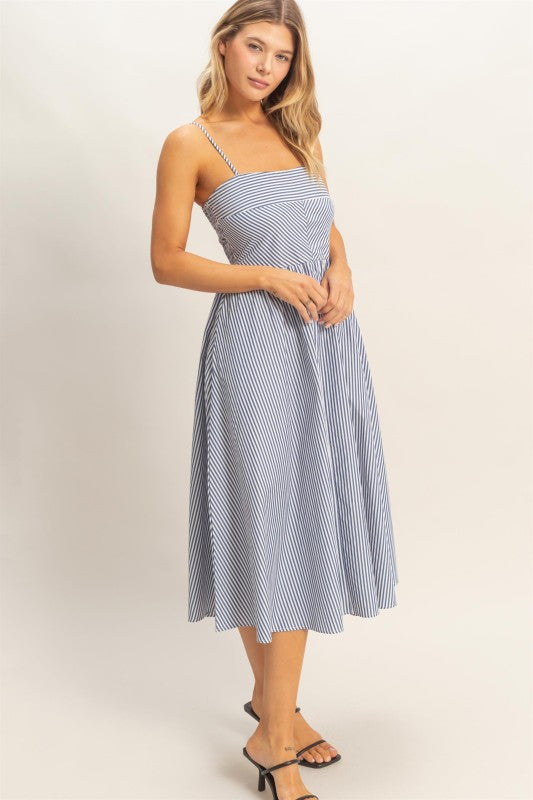 Striped Spaghetti Strap Dress