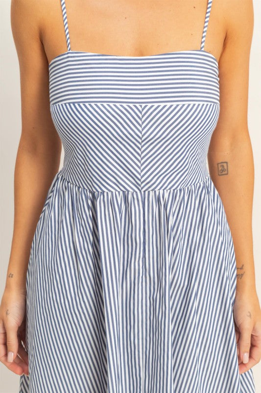 Striped Spaghetti Strap Dress