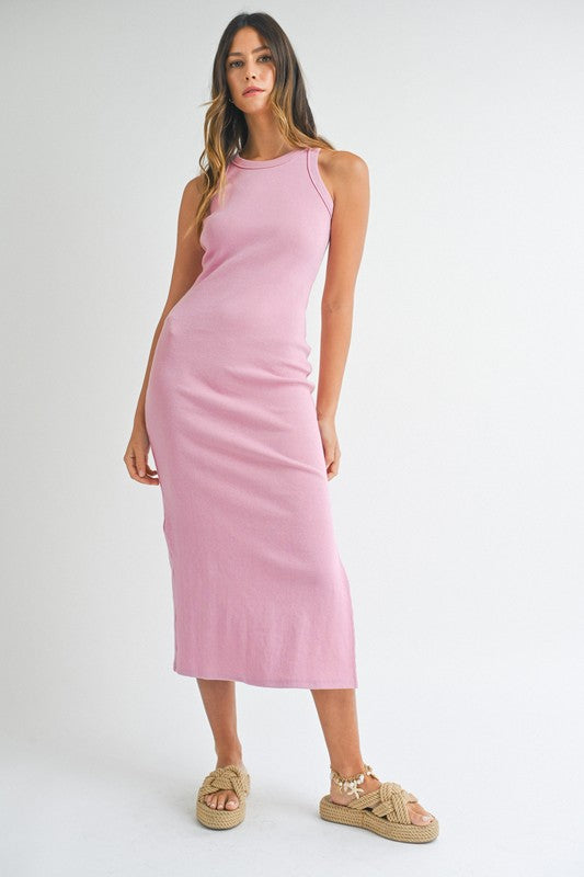 BODYCON RIBBED MIDI DRESS