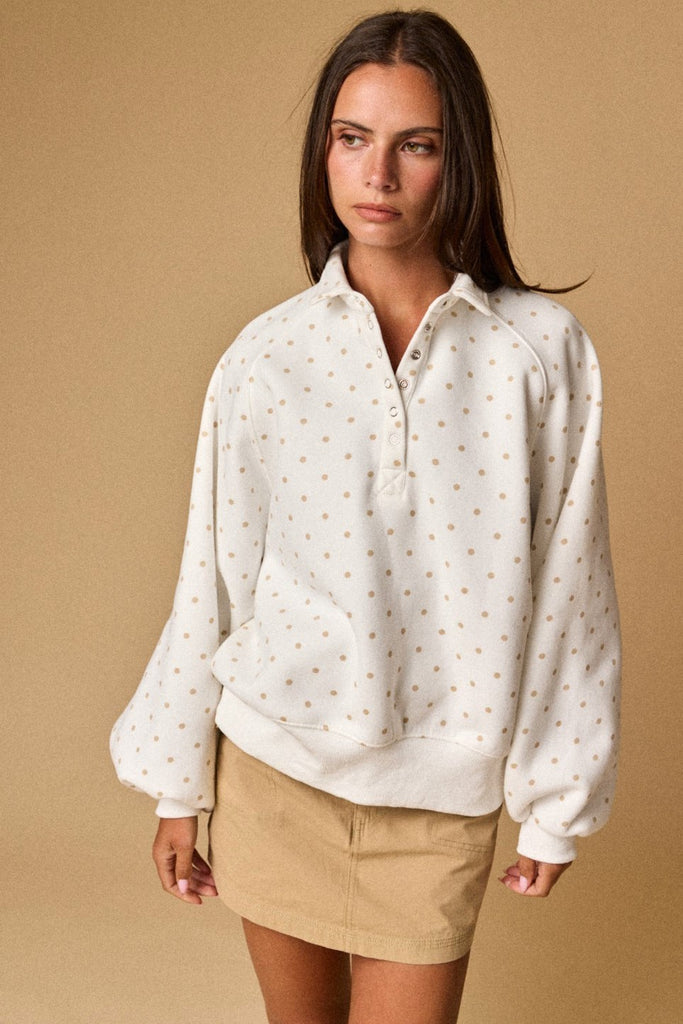 Polka Dot Piper Snap Button Sweater