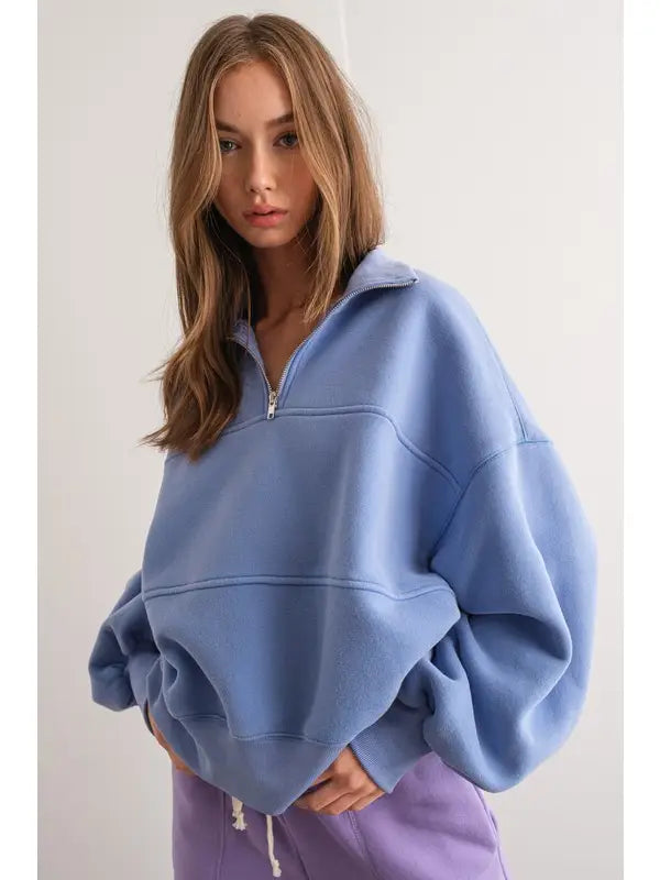 Valerie half-zip oversized sweatshirt top
