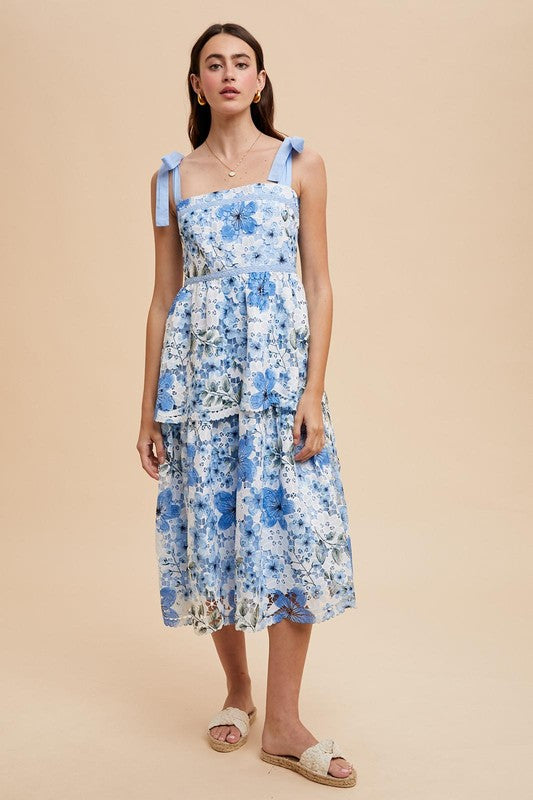 Crochet Lace Floral Maxi Dress