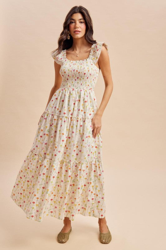 Smocked Floral Maxi Dress