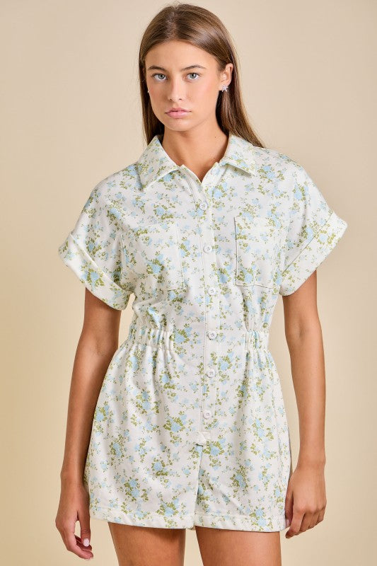 Floral Button-up Romper