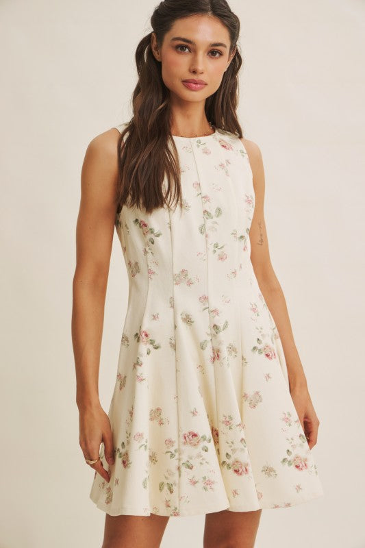 English Rose Fit And Flare Cotton Mini Dress