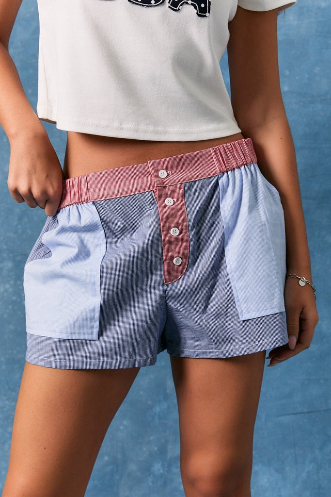 Low Rise Contrast Detail Shorts