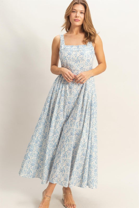 Floral Print Empire Waist Dress