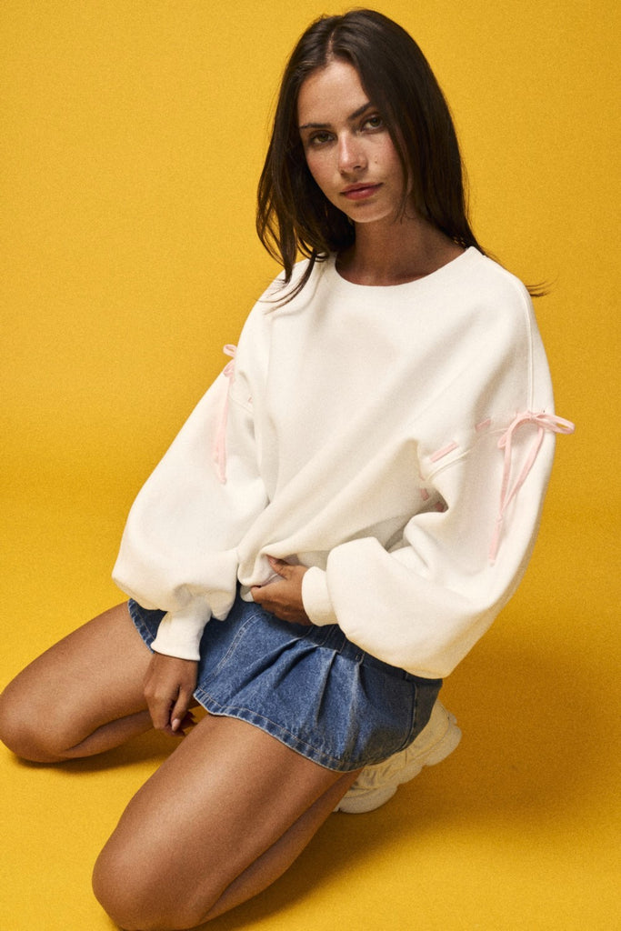 Oversized Tie-detail Sweatshirt