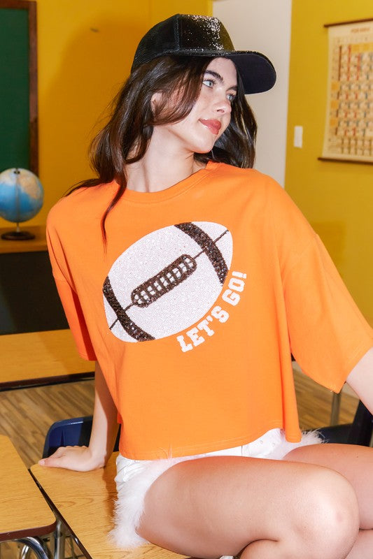 Football Sequin Patch Tee