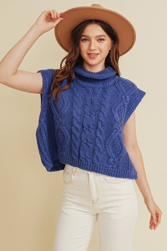 CABLE KNIT TURTLE NECK SWEATER – Thrive Boutique