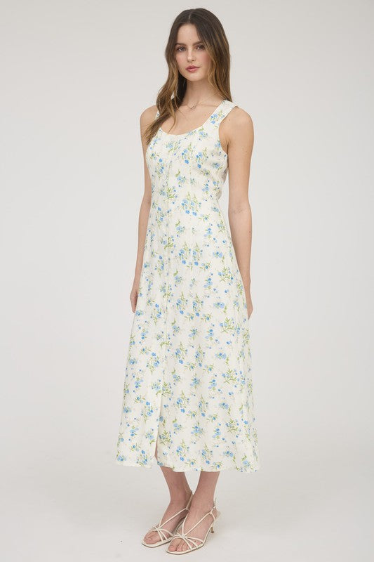 Floral Sleeveless Midi Dress