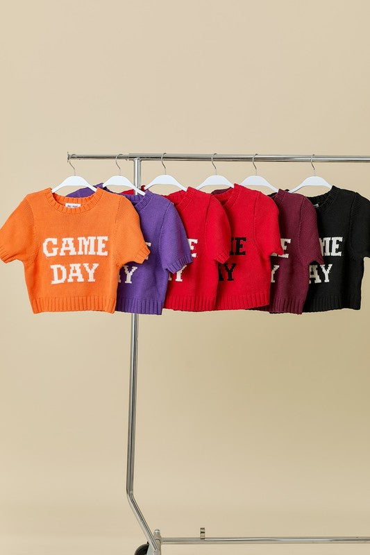 GAME DAY CROPPED SWEATER TOP