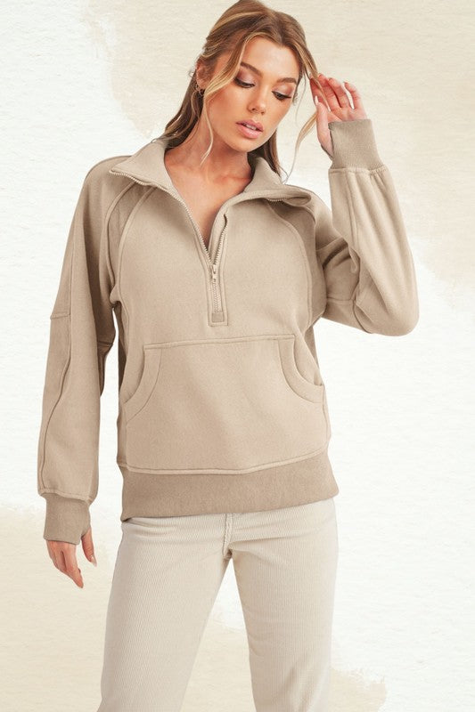 Long Dove Funnel Neck Half Long Zip