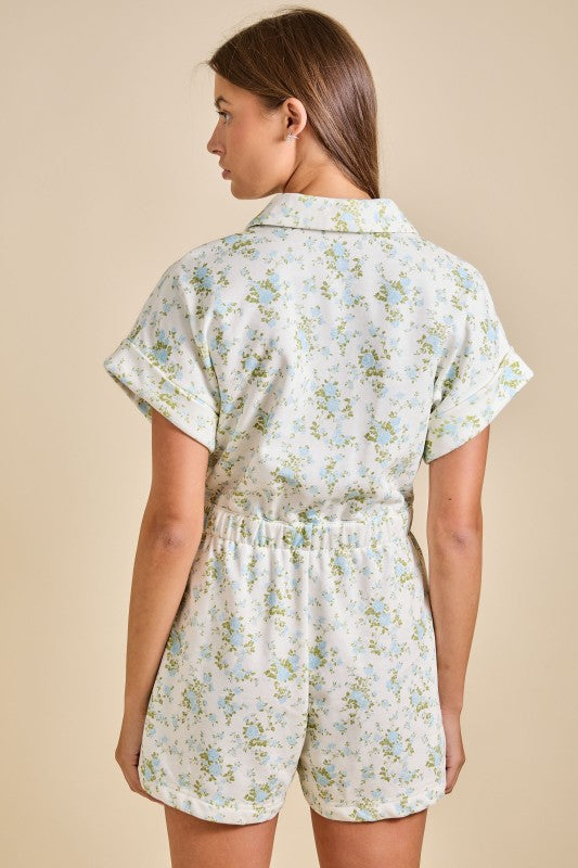 Floral Button-up Romper