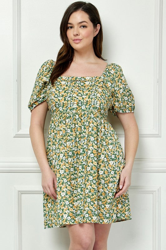 Plus Size Floral Dream Baby Doll Dress