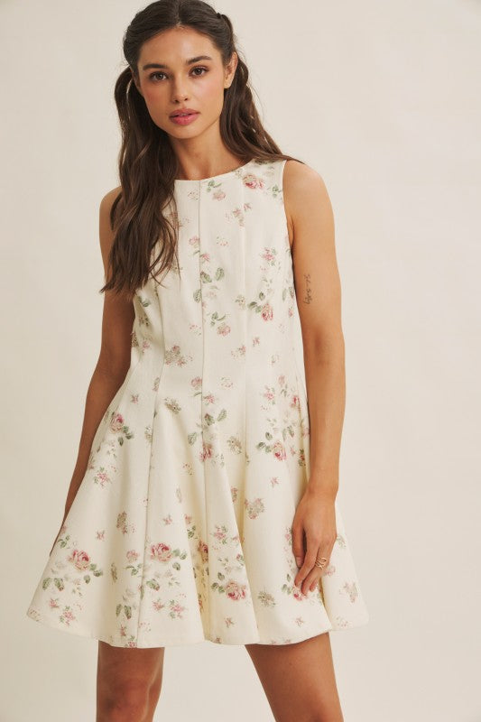 English Rose Fit And Flare Cotton Mini Dress