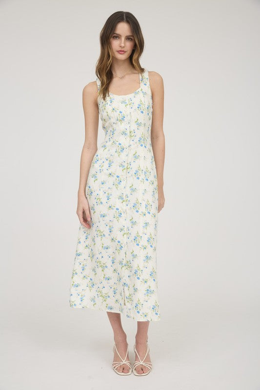 Floral Sleeveless Midi Dress