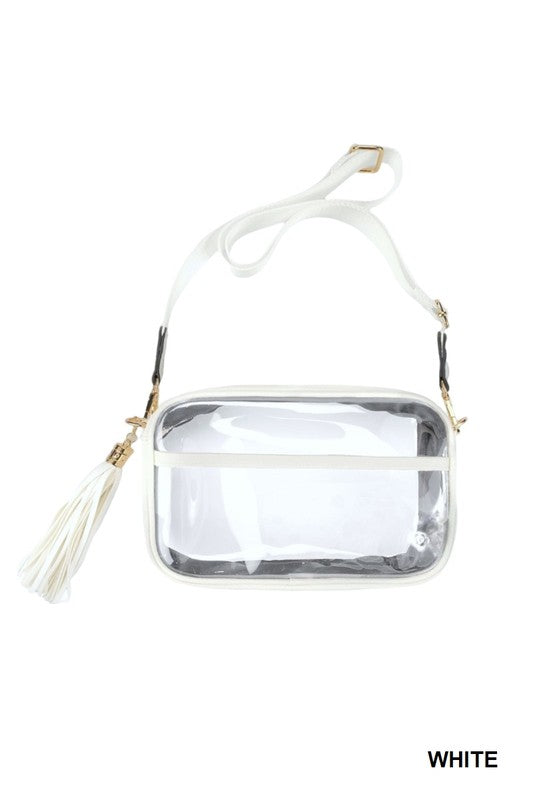 STADIUM CLEAR PU CROSSBODY SHOULDER CAMERA BAG