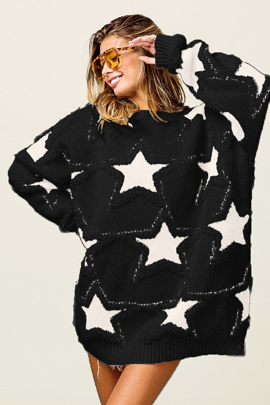 STAR PATTERN SWEATER PULLOVER