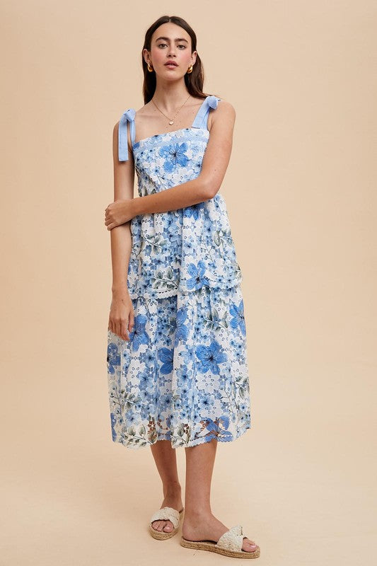 Crochet Lace Floral Maxi Dress