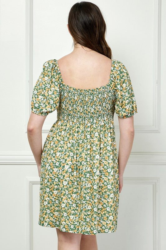 Plus Size Floral Dream Baby Doll Dress