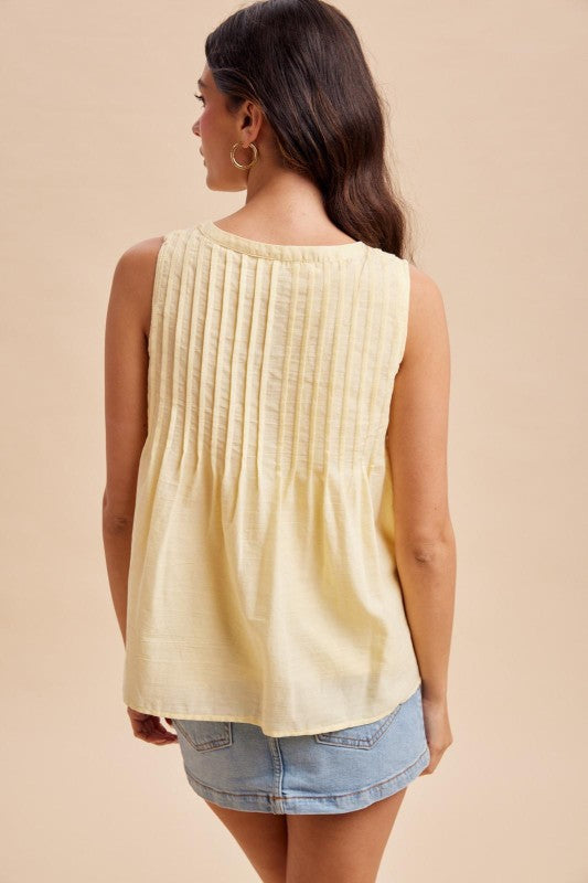 Pintuck Cotton Blouse