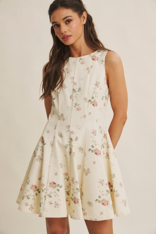 English Rose Fit And Flare Cotton Mini Dress