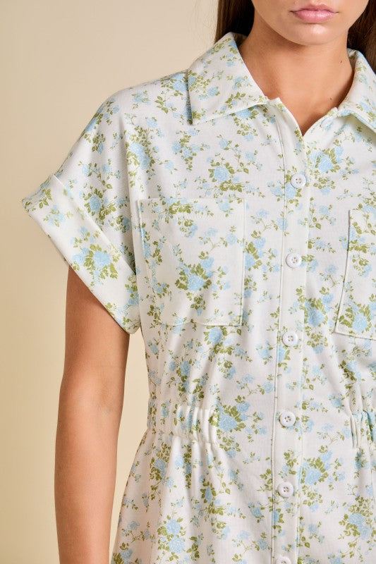 Floral Button-up Romper
