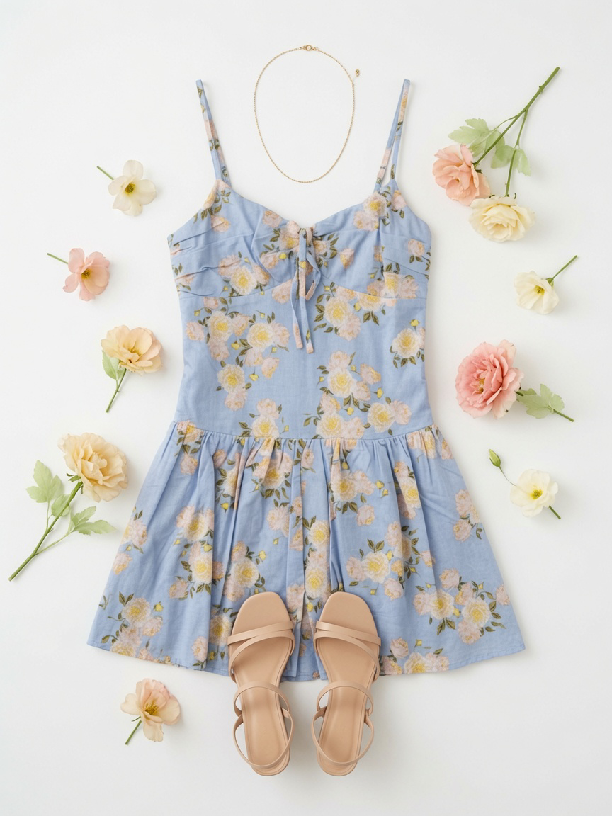 Spaghetti Strap Drop Waisted Floral Romper