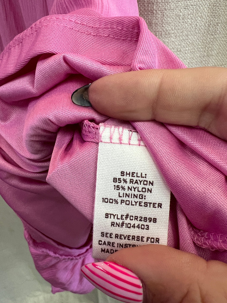 Mock Button Down Smocked Ruffle Detail Midi Dress