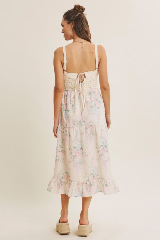 Dreamiest Crochet Twofer Midi Dress With Eyeelt