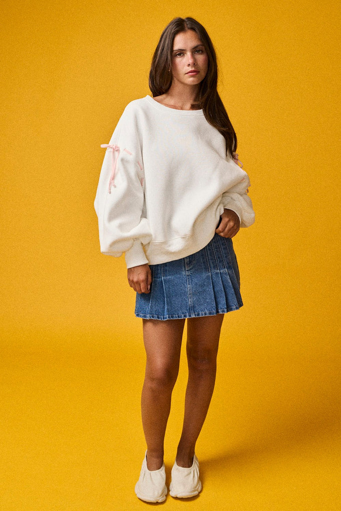 Oversized Tie-detail Sweatshirt