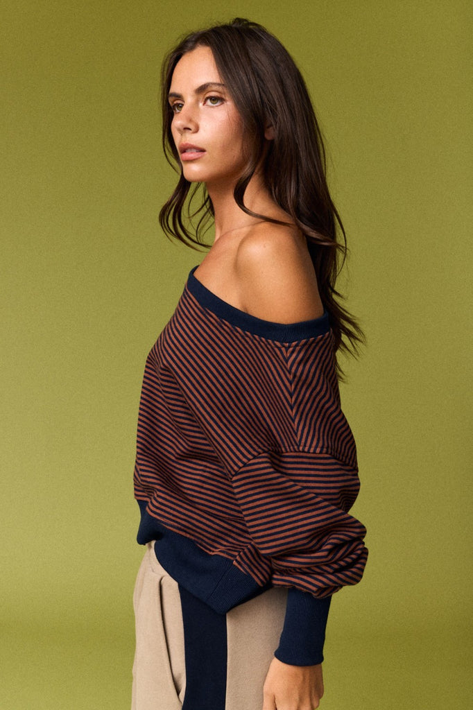 Amira Striped Lounge Sweatshirt