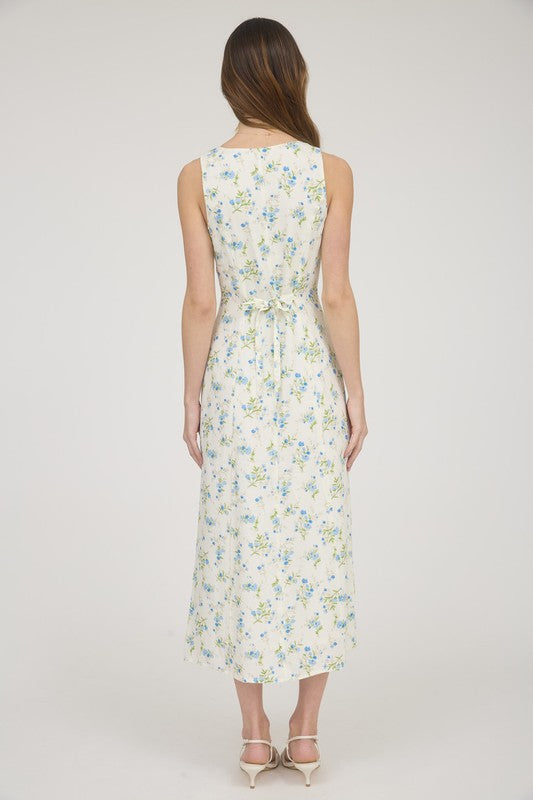 Floral Sleeveless Midi Dress