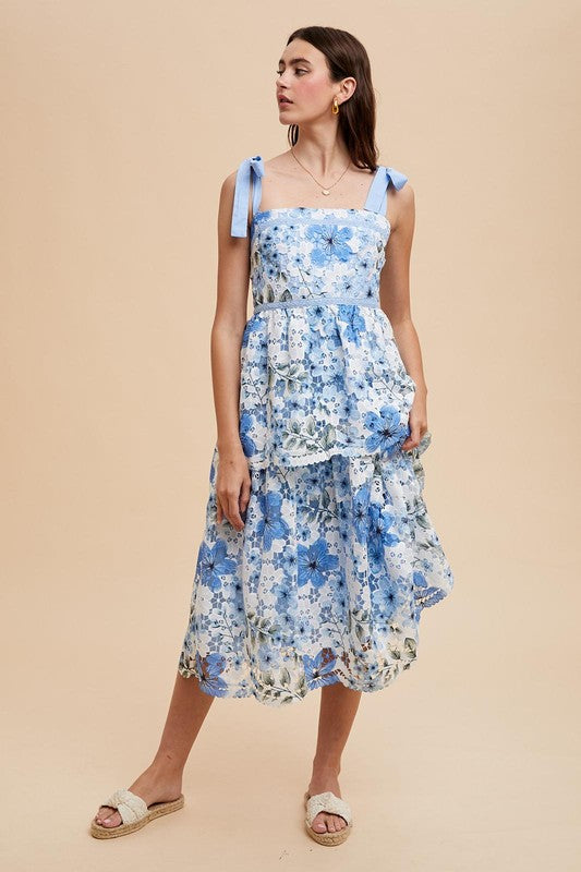 Crochet Lace Floral Maxi Dress