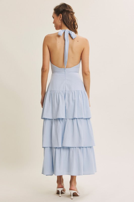 Bridal Moment Cascade Tiered Ruffles Maxi Dress