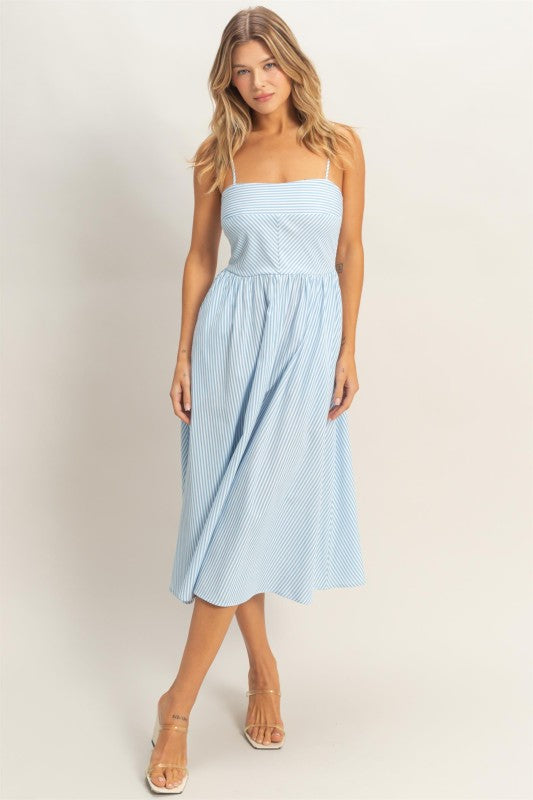Striped Spaghetti Strap Dress