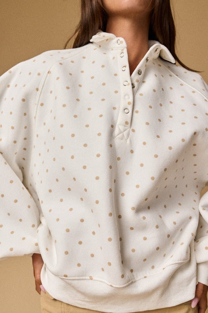 Polka Dot Piper Snap Button Sweater