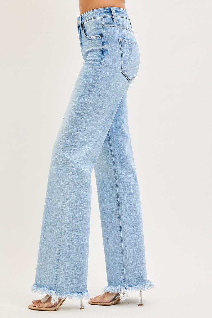 Tummy Control High Rise Long Straight Jeans