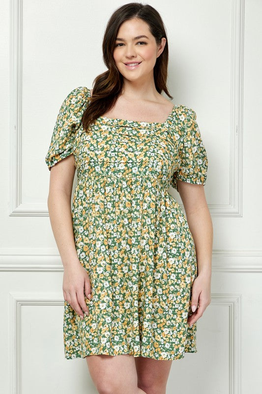 Plus Size Floral Dream Baby Doll Dress