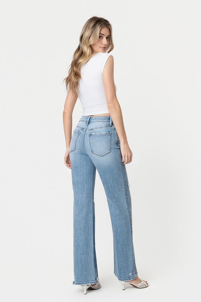 Super High Rise Distressed Vintage Flare Jeans