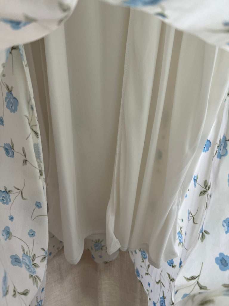 Floral V Neck Sleeveless Corset Midi Dress