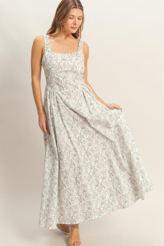 Floral Print Empire Waist Dress