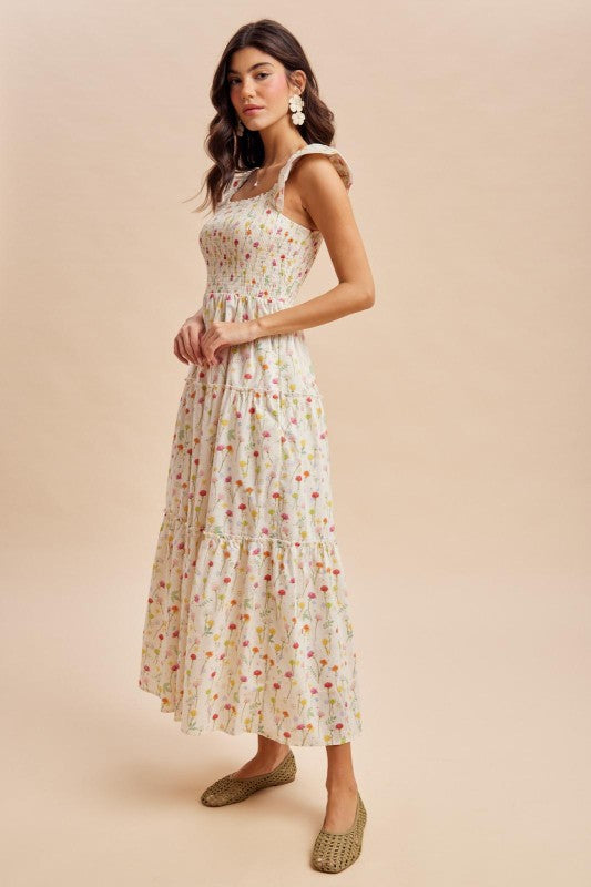 Smocked Floral Maxi Dress